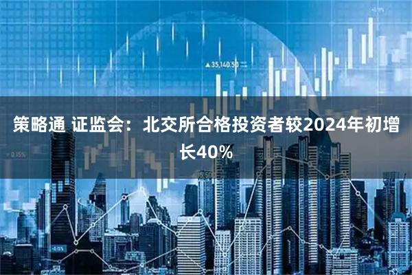 策略通 证监会：北交所合格投资者较2024年初增长40%